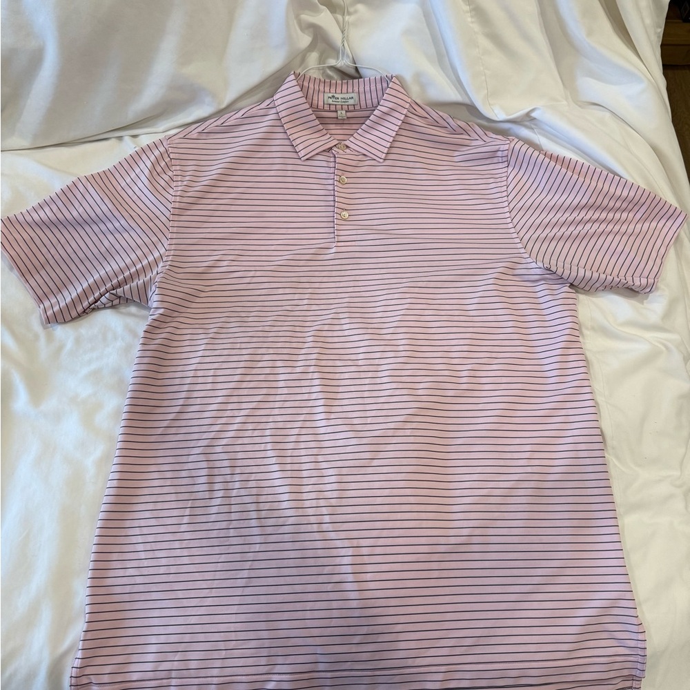 Peter Millar Pink Polo Shirt Classic Stripes